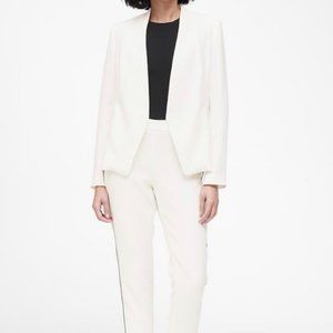 Banana Republic White Collarless Lined Blazer